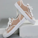 Women Solid Color Flat Platform Sneakers