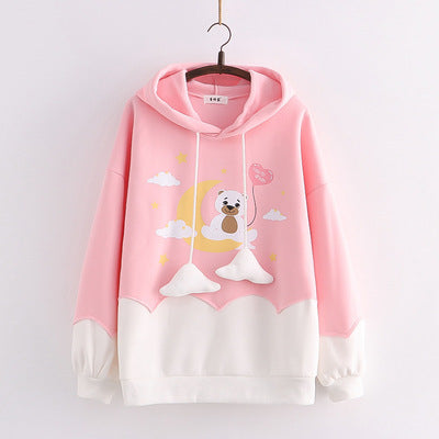 Dream Cotton Bear Print Hoodie