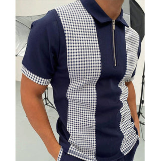 Buy style-13 Men Short-Sleeved Patterned Polo T-Shirt