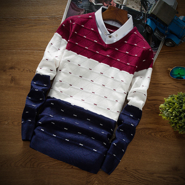 Men Two-piece Collar Sweater