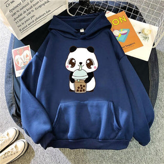 Buy navy-blue Women Long Sleeve Velvet Hoodie