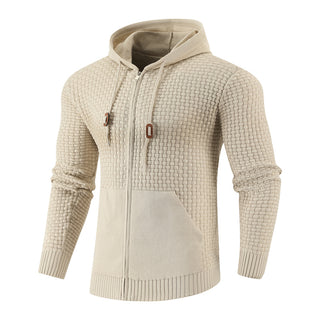 Men Four Seasons Knitting Zipper Hoodie