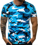 Crew Neck Tight Camouflage Casual Sports Men's T-shirt