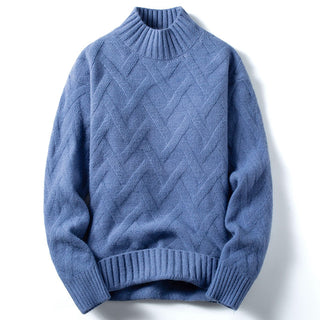 Men Half Turtleneck Loose Knit Sweater