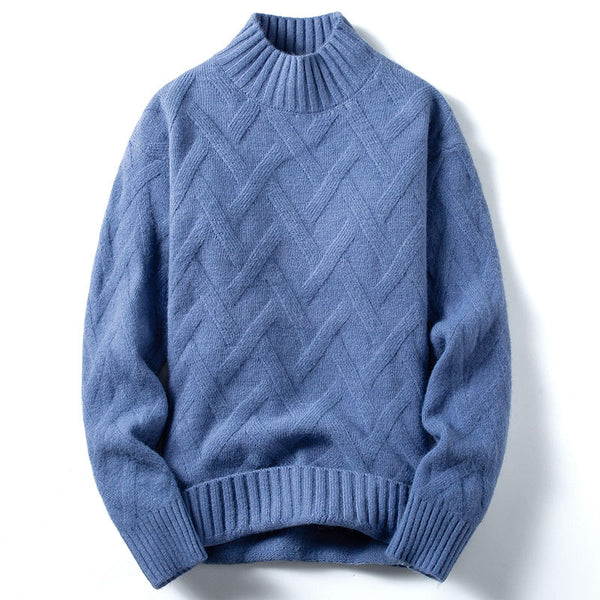 Men Half Turtleneck Loose Knit Sweater