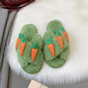 Fruit Cross Strapped Plush Slip-on Comfort Shoes