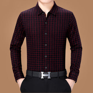 Buy redb Men Business Casual Plaid Shirt