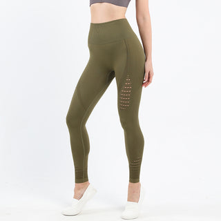 Buy army-green Seamless Knitted Peach Hip Lift High-waist Tight-fitting