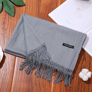 Buy dark-gray Women Foulard Wrapped Neck Scarves