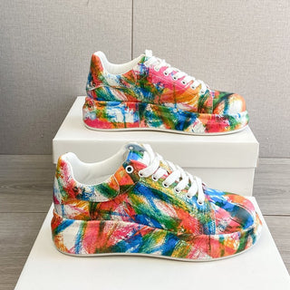 Buy orange Graffiti Printed Casual Lace-up Sneakers