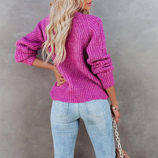 Single-Breasted Long-Sleeved Sweater