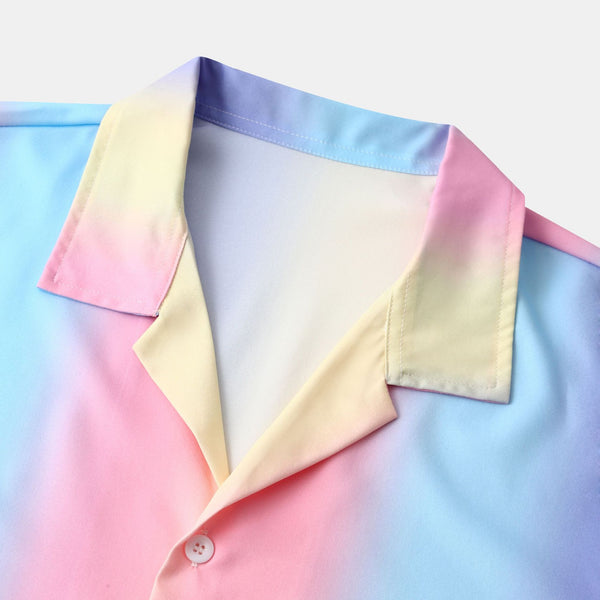 Men Casual Gradient Strips Shirt