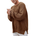 Men Pullover Solid Colored Sweater