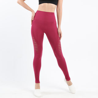 Buy wine-red Seamless Knitted Peach Hip Lift High-waist Tight-fitting