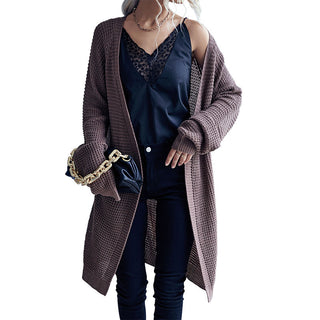 Buy coffee-brown Women Long Cardigan Sweater