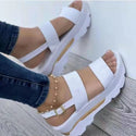 Women Flexible Strap Heightened Wedge Sandals