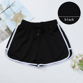 Buy black Loose High Waist Striped Shorts