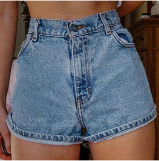 Floral High Waist Denim Shorts