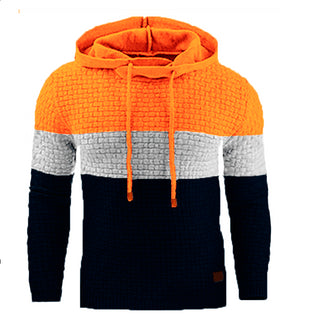 Buy orange Men Jacquard Long Sleeve Hoodie