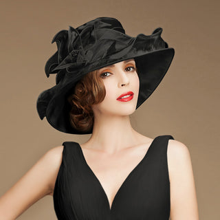 Buy black Women Flowy Silk Banquet Hat