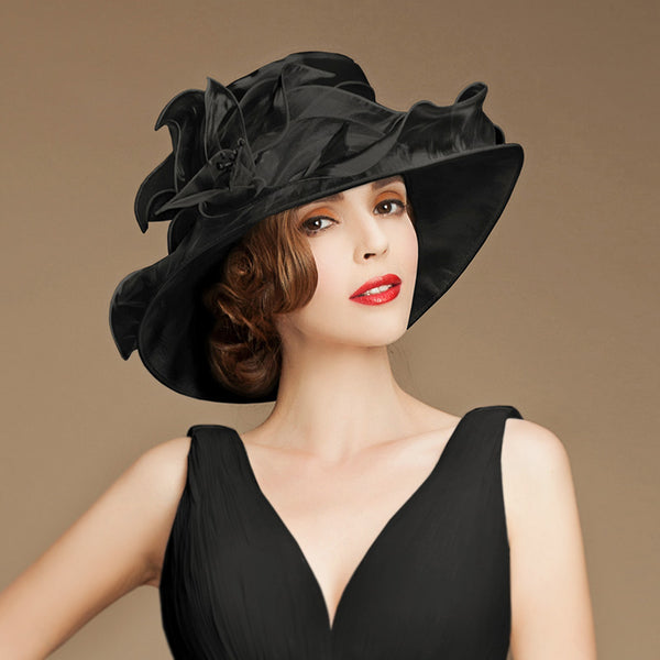 Women Flowy Silk Banquet Hat